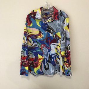 ROBERT GRAHAM Men's Long Sleeve Button Down Sport Shirt - Size XXL